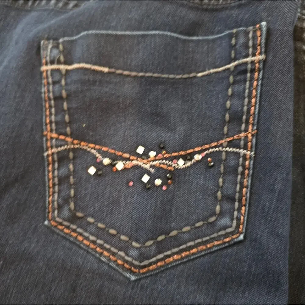 Lane‎ Bryant Dark Wash Embellished Pockets Bootcut Jeans Plus Size 22